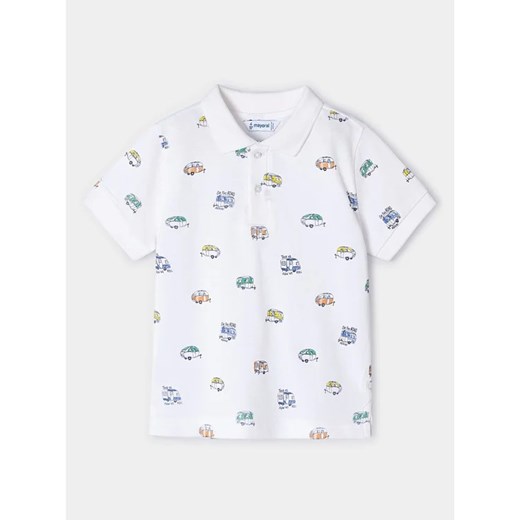 Biały t-shirt chłopięce Mayoral z krótkim rękawem