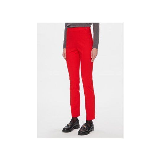 Tommy Hilfiger Spodnie materiałowe Elevated WW0WW39721 Czerwony Slim Fit ze sklepu MODIVO w kategorii Spodnie damskie - zdjęcie 168826855