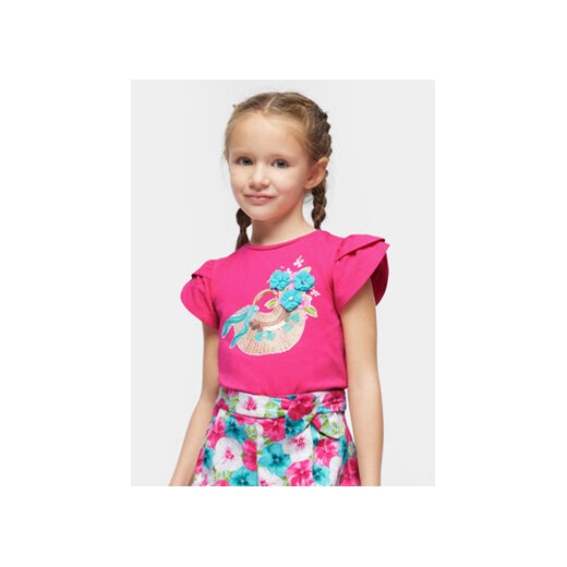 Mayoral T-Shirt 3091 Różowy Regular Fit ze sklepu MODIVO w kategorii Bluzki dziewczęce - zdjęcie 168826935