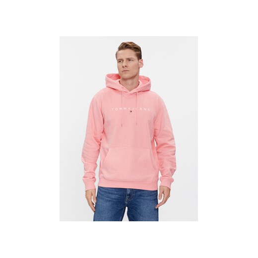 Tommy Jeans Bluza Linear Logo DM0DM17985 Różowy Regular Fit ze sklepu MODIVO w kategorii Bluzy męskie - zdjęcie 168827176