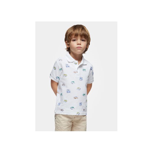 Mayoral Polo 3107 Biały Regular Fit ze sklepu MODIVO w kategorii T-shirty chłopięce - zdjęcie 168827268