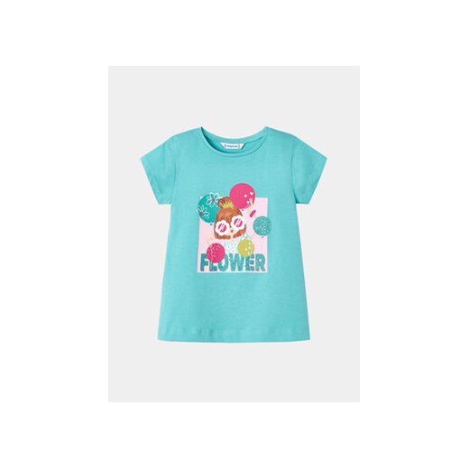 Mayoral T-Shirt 3090 Niebieski Regular Fit ze sklepu MODIVO w kategorii Bluzki dziewczęce - zdjęcie 168827487