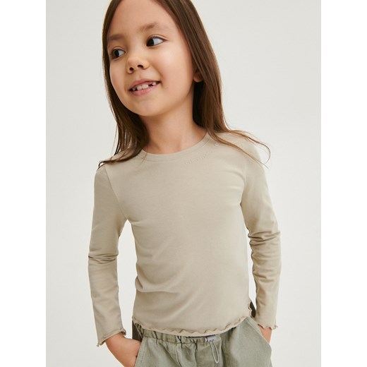 Reserved - Koszulka z aplikacją - oliwkowy ze sklepu Reserved w kategorii Bluzki dziewczęce - zdjęcie 168836015
