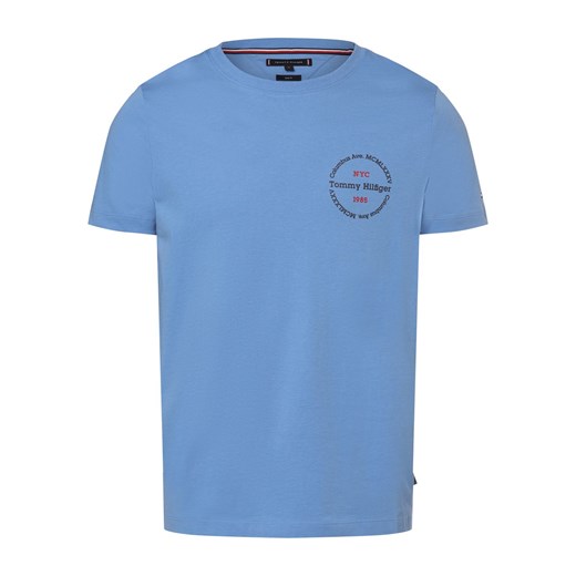 Tommy Hilfiger Koszulka męska Mężczyźni Bawełna niebieski jednolity ze sklepu vangraaf w kategorii T-shirty męskie - zdjęcie 168840655