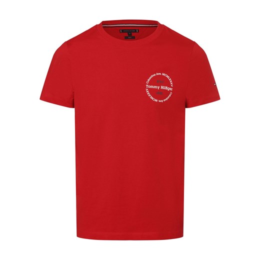 Tommy Hilfiger Koszulka męska Mężczyźni Bawełna czerwony jednolity ze sklepu vangraaf w kategorii T-shirty męskie - zdjęcie 168840658