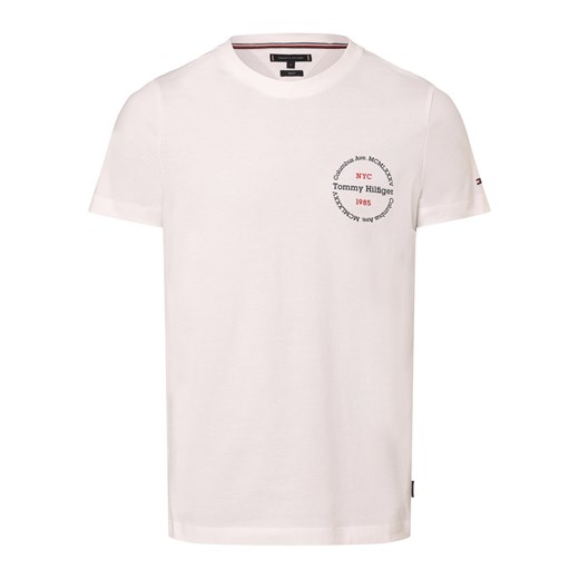Tommy Hilfiger Koszulka męska Mężczyźni Bawełna biały jednolity ze sklepu vangraaf w kategorii T-shirty męskie - zdjęcie 168840659