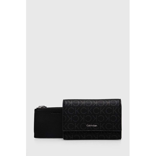 Calvin Klein portfel damski kolor czarny ze sklepu ANSWEAR.com w kategorii Portfele damskie - zdjęcie 168841316