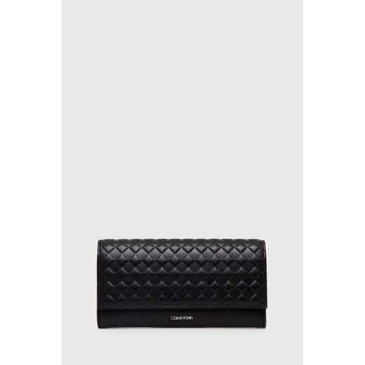 Calvin Klein portfel damski kolor czarny ze sklepu ANSWEAR.com w kategorii Portfele damskie - zdjęcie 168841329
