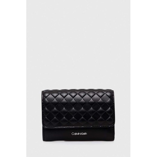 Calvin Klein portfel damski kolor czarny ze sklepu ANSWEAR.com w kategorii Portfele damskie - zdjęcie 168841338