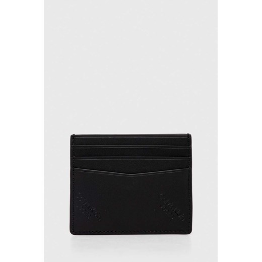 Calvin Klein Jeans etui na karty skórzane kolor czarny ze sklepu ANSWEAR.com w kategorii Etui - zdjęcie 168841355