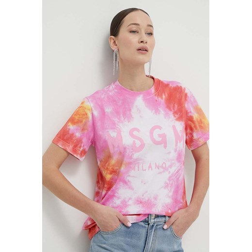 MSGM t-shirt bawełniany damski ze sklepu ANSWEAR.com w kategorii Bluzki damskie - zdjęcie 168841489