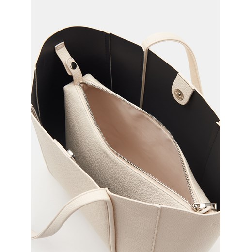 Sinsay - Torba shopper - kremowy Sinsay Jeden rozmiar Sinsay