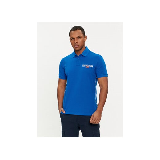 Napapijri Polo E-Aylmer NP0A4HTN Niebieski Regular Fit ze sklepu MODIVO w kategorii T-shirty męskie - zdjęcie 168854666