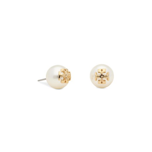 Tory Burch Kolczyki Crystal Pearl Stud Earring 11165514 Biały ze sklepu MODIVO w kategorii Kolczyki - zdjęcie 168855295