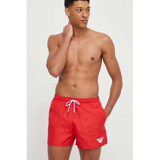 Emporio Armani Underwear szorty kąpielowe kolor czerwony ze sklepu ANSWEAR.com w kategorii Kąpielówki - zdjęcie 168857667