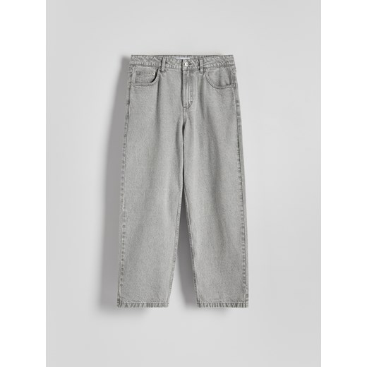 Reserved - Jeansy loose z efektem sprania - jasnoszary Reserved 32 Reserved