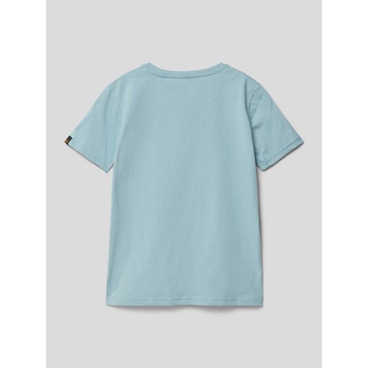 T-shirt chłopięce Alpha Industries niebieski z nadrukami bawełniany 