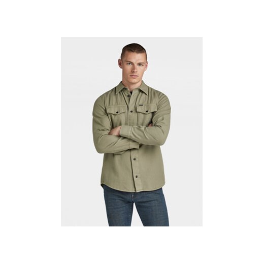 G-Star Raw Koszula Marine D24963-D454 Zielony Slim Fit ze sklepu MODIVO w kategorii Koszule męskie - zdjęcie 168927857