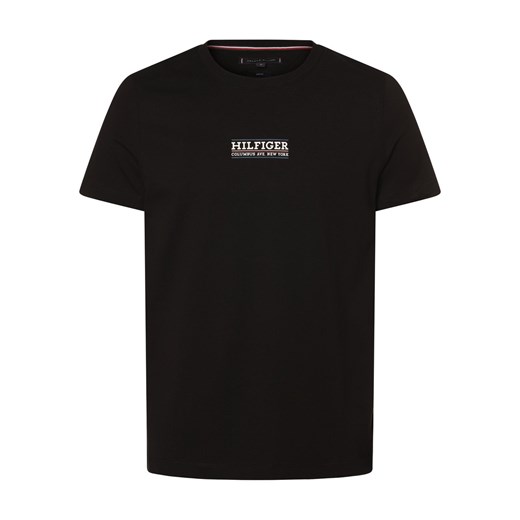Tommy Hilfiger Koszulka męska Mężczyźni Bawełna czarny jednolity ze sklepu vangraaf w kategorii T-shirty męskie - zdjęcie 168928309