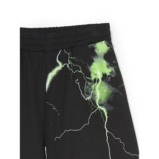Cropp - Szorty z motywem błyskawic - czarny Cropp S okazyjna cena Cropp
