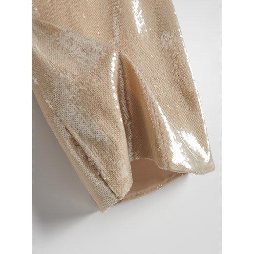 Sukienka Reserved elegancka mini z dekoltem w serek w cekiny z aplikacją 