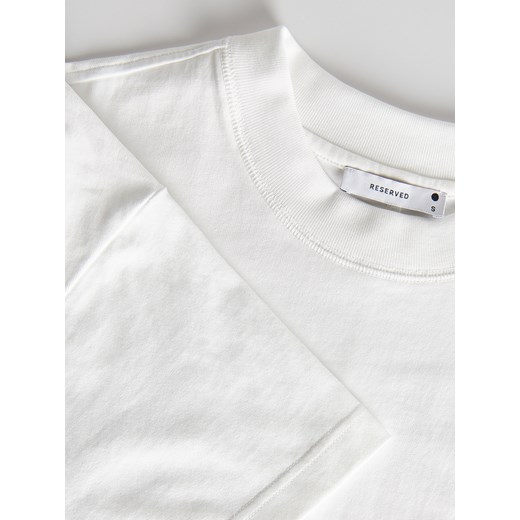 Reserved - Taliowany t-shirt - biały ze sklepu Reserved w kategorii Bluzki damskie - zdjęcie 168930199