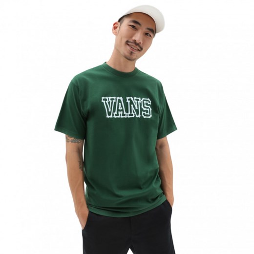 Męski t-shirt z nadrukiem Vans Bones - zielony ze sklepu Sportstylestory.com w kategorii T-shirty męskie - zdjęcie 168933147