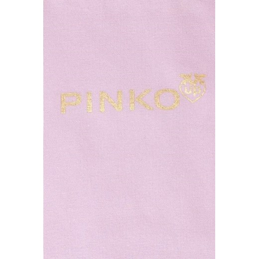 Różowa bluzka dziewczęca Pinko z napisem bez rękawów z bawełny 