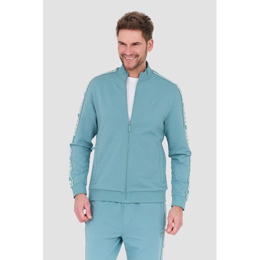 GUESS Turkusowa bluza Full Zip, Wybierz rozmiar XXL ze sklepu outfit.pl w kategorii Bluzy męskie - zdjęcie 168935249