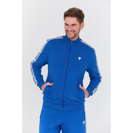 GUESS Niebieska bluza Full Zip, Wybierz rozmiar XXL ze sklepu outfit.pl w kategorii Bluzy męskie - zdjęcie 168935259
