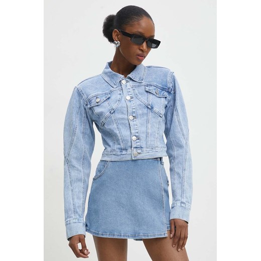 Answear Lab kurtka jeansowa damska kolor niebieski przejściowa ze sklepu ANSWEAR.com w kategorii Kurtki damskie - zdjęcie 168936688