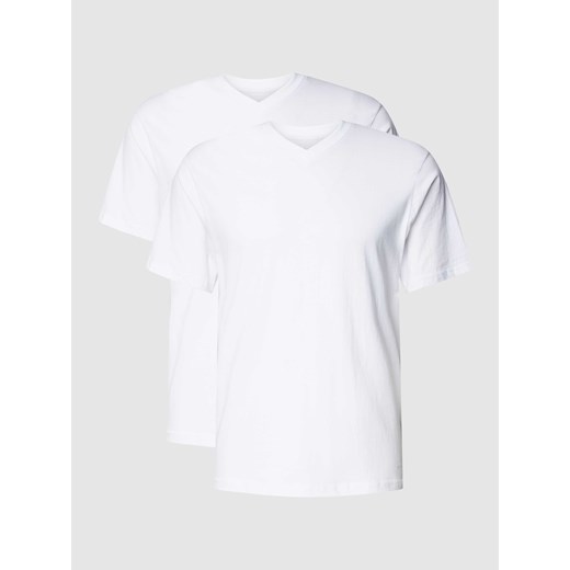 T-shirt z dekoltem w serek w zestawie 2 szt. model ‘PURE COTTON’ ze sklepu Peek&Cloppenburg  w kategorii Podkoszulki męskie - zdjęcie 168937028