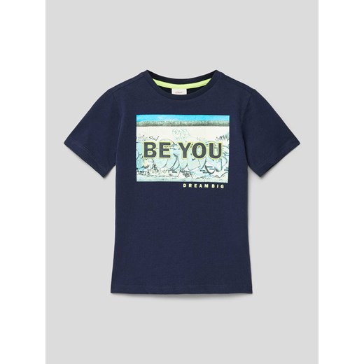 T-shirt z nadrukiem ze sloganem ze sklepu Peek&Cloppenburg  w kategorii T-shirty chłopięce - zdjęcie 168937326