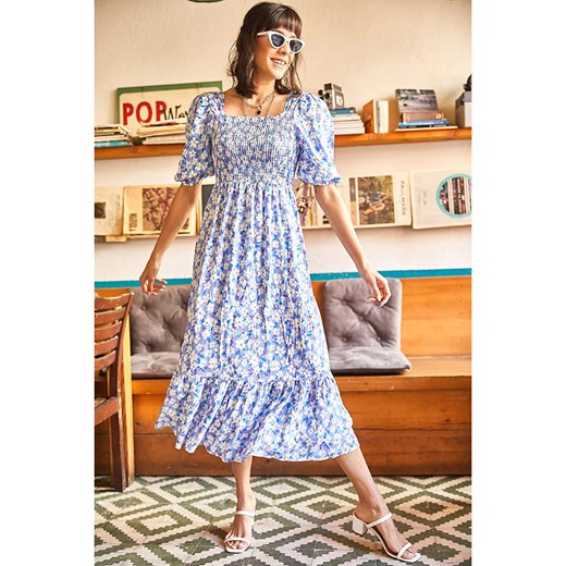 trendyol Sukienka w kolorze błękitno-białym ze sklepu Limango Polska w kategorii Sukienki - zdjęcie 168937738