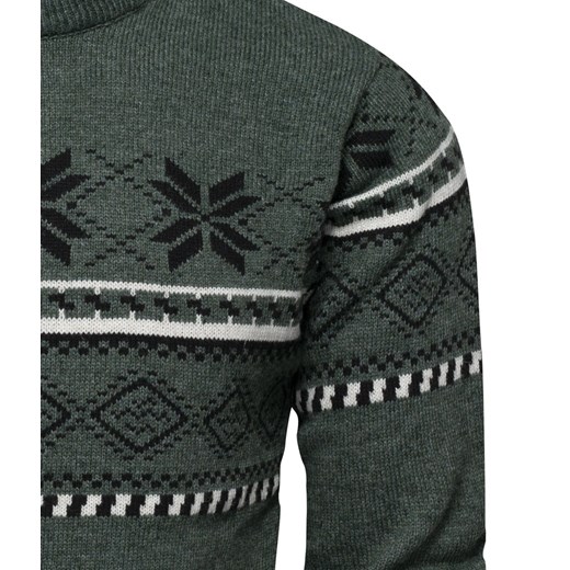 Sweter męski wełniany norweski zielony Recea Recea M Recea.pl