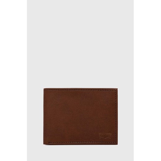 Levi&apos;s portfel skórzany kolor brązowy ze sklepu ANSWEAR.com w kategorii Portfele damskie - zdjęcie 168940269