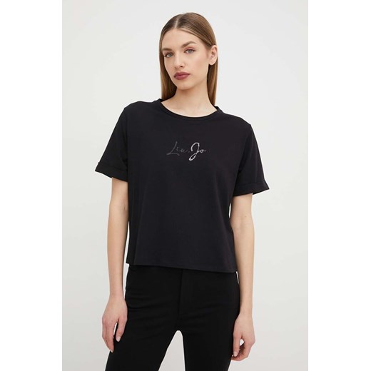 Liu Jo t-shirt damski kolor czarny ze sklepu ANSWEAR.com w kategorii Bluzki damskie - zdjęcie 168941047
