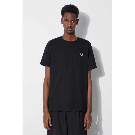 Fred Perry t-shirt bawełniany Ringer T-Shirt męski kolor czarny z aplikacją M3519.102 ze sklepu PRM w kategorii T-shirty męskie - zdjęcie 168957277