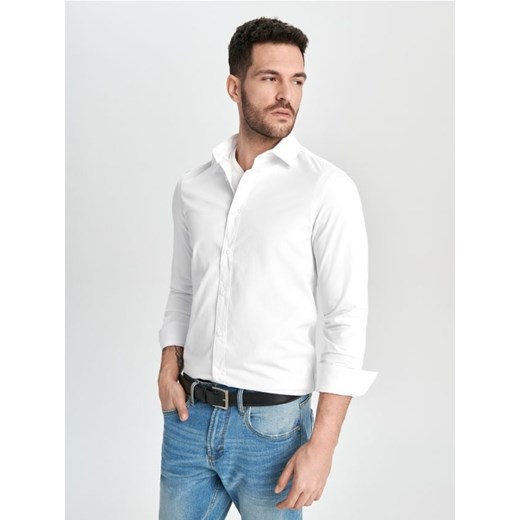 Sinsay - Koszula slim fit - biały ze sklepu Sinsay w kategorii Koszule męskie - zdjęcie 168958399