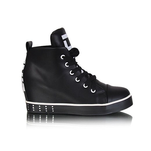 Modne czarne botki sneakersy /G5-3 W66 pn4x0/ pantofelek24 czarny dopasowane