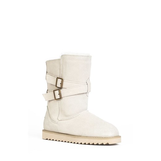 NICEBAY Skórzane botki &quot;Mells waterproof&quot; w kolorze kremowym ze sklepu Limango Polska w kategorii Śniegowce damskie - zdjęcie 168958827