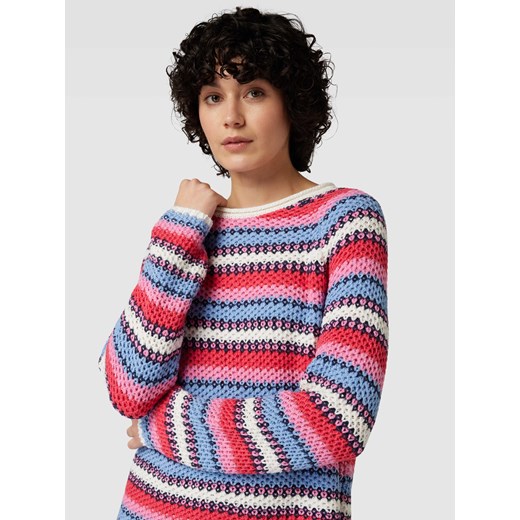 Sweter damski BRAX z okrągłym dekoltem w paski 