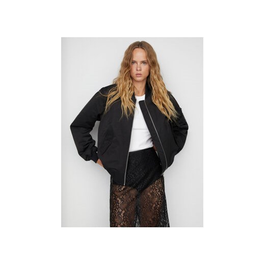 Mango Kurtka bomber Alfa 57045136 Czarny Oversize Mango S wyprzedaż MODIVO