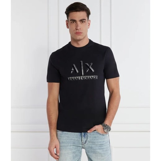 Armani Exchange t-shirt męski czarny bawełniany z krótkimi rękawami 