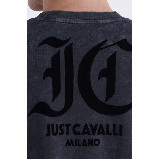 T-shirt męski Just Cavalli wielokolorowy z krótkimi rękawami wiosenny 