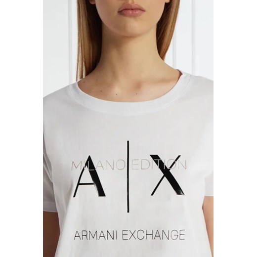 Bluzka damska Armani Exchange z krótkim rękawem z okrągłym dekoltem 