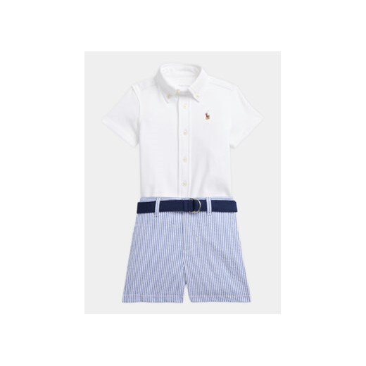 Polo Ralph Lauren Komplet koszula i szorty materiałowe 320902538001 Niebieski Regular Fit ze sklepu MODIVO w kategorii Komplety niemowlęce - zdjęcie 168974117