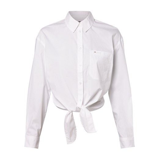 Tommy Jeans Bluzka damska Kobiety Bawełna biały jednolity ze sklepu vangraaf w kategorii Koszule damskie - zdjęcie 168975169