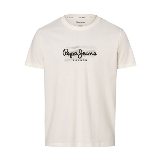 Pepe Jeans Koszulka męska - Castle Mężczyźni Bawełna écru nadruk ze sklepu vangraaf w kategorii T-shirty męskie - zdjęcie 168975195