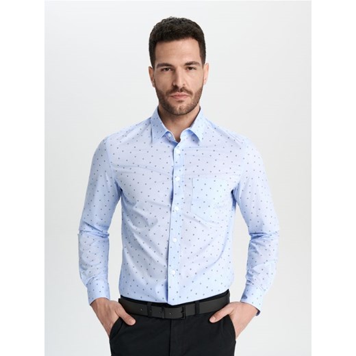Sinsay - Koszula slim - błękitny ze sklepu Sinsay w kategorii Koszule męskie - zdjęcie 168977178